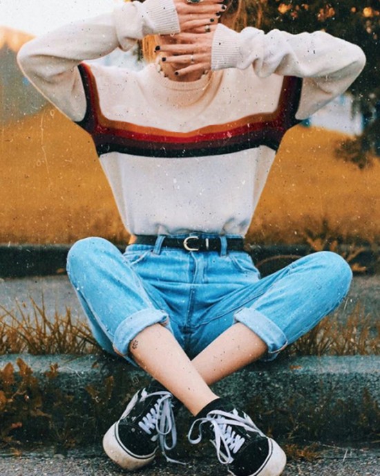 Rainbow Smiley Loose Round Neck Knitted Sweater HF0901-02-03 Rainbow Smiley Loose Round Neck Knitted Sweater HF0901-02-03