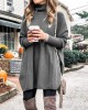 Plus Size Women Solid Color Turtleneck Bat Sleeve Knitted Sweaters Plus Size Women Solid Color Turtleneck Bat Sleeve Knitted Sweaters