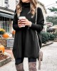 Plus Size Women Solid Color Turtleneck Bat Sleeve Knitted Sweaters Plus Size Women Solid Color Turtleneck Bat Sleeve Knitted Sweaters